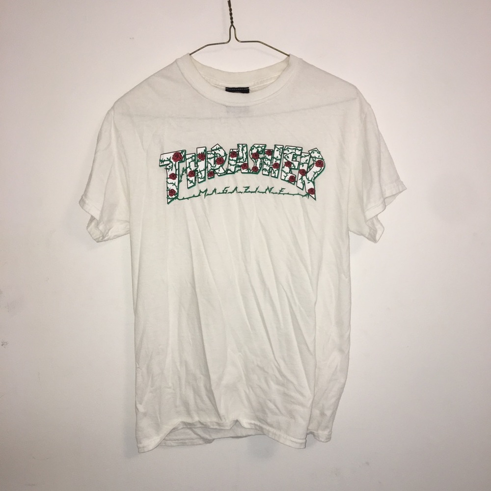 White Thrasher Roses T-Shirt